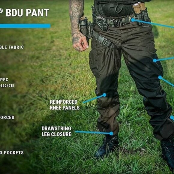 Propper Mens BDU Tactical Military Utility Green Cargo Trouser F5201-Large - Picture 3 of 8